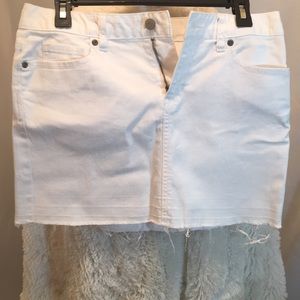 White jean skirt